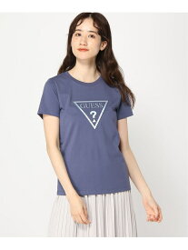 (W)Denim Emboss Triangle Tee GUESS ゲス トップス カットソー・Tシャツ ブルー ブラック ホワイト【送料無料】[Rakuten Fashion]