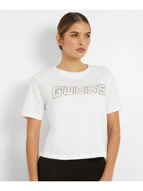 (W)KIARA Ss T-Shirt GUESS ゲス トップス カットソー・Tシャツ ブラック ホワイト【送料無料】[Rakuten Fashion]