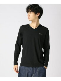 【SALE／30%OFF】GUESS Tシャツ (M)Mini Logo V-Tee GUESS ゲス トップス カットソー・Tシャツ ブラック ホワイト【RBA_E】【送料無料】[Rakuten Fashion]