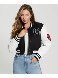 GUESS ジャケット スタジャン (W)Bear Varsity Jacket GUESS ゲス ジャケット・アウター スタジャン・スカジャン ブラック【送料無料】[Rakuten Fashion]