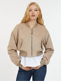 【SALE／50%OFF】GUESS ジャケット (W)LDetta Suede Bomber GUESS ゲス ジャケット・アウター ブルゾン・ジャンパー ブラウン【RBA_E】【送料無料】[Rakuten Fashion]