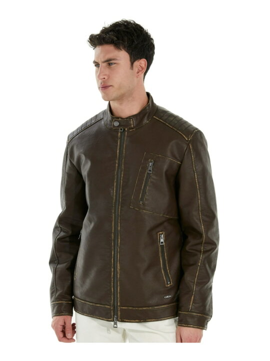 楽天市場】【SALE／60%OFF】GUESS ジャケット (M)Pu Leather Washed 