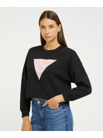 GUESS スウェット (W)Triangle Logo Sweatshirt GUESS ゲス トップス スウェット・トレーナー ブラック ホワイト ピンク【送料無料】[Rakuten Fashion]