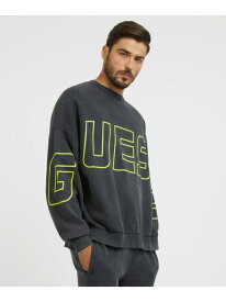【SALE／50%OFF】GUESS スウェット (M)Dargen Signature Sweatshirt GUESS ゲス トップス スウェット・トレーナー ブラック【RBA_E】【送料無料】[Rakuten Fashion]