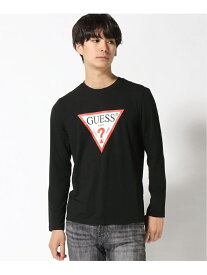 【SALE／30%OFF】(M)Triangle Logo L/S Tee GUESS ゲス トップス カットソー・Tシャツ ブラック ホワイト【RBA_E】[Rakuten Fashion]
