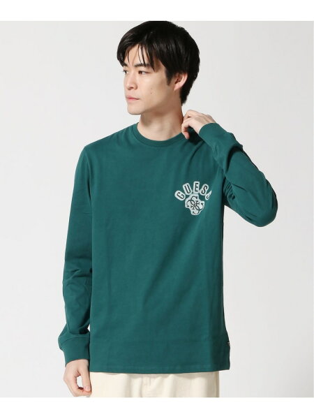【SALE／50%OFF】GUESS 長袖Tシャツ(M)BSC Ls Guess Neon Logo Tee GUESS ゲス トップス カットソー・Tシャツ ホワイト グリーン【RBA_E】[Rakuten Fashion]