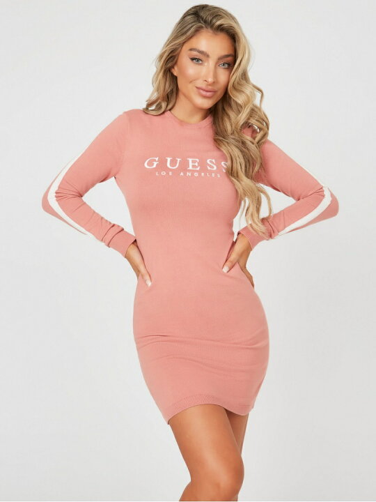 楽天市場 Sale 60 Off W Portman Sweater Dress Guess ゲス ワンピース ニットワンピース ピンク レッド Rba E Rakuten Fashion Guess ゲス