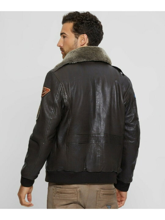 楽天市場】【SALE／50%OFF】(M)Patched Leather Jacket GUESS ゲス  