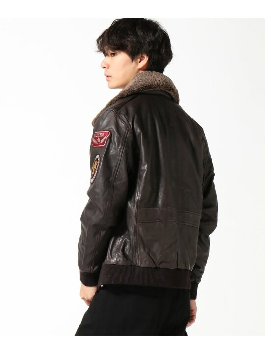 楽天市場】【SALE／50%OFF】(M)Patched Leather Jacket GUESS ゲス  
