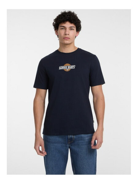 【SALE／50%OFF】GUESS JEANS 半袖Tシャツ(M)Sunset Embro Tee GUESS JEANS ゲス トップス カットソー・Tシャツ ピンク ブルー ネイビー ブラック ホワイト【RBA_E】[Rakuten Fashion]