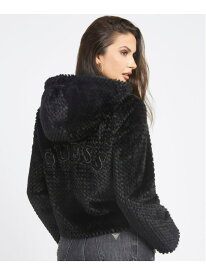 【SALE／50%OFF】(W)Theoline Fur Hooded Jacket GUESS ゲス ジャケット・アウター その他のジャケット・アウター ホワイト ブラック【RBA_E】【送料無料】[Rakuten Fashion]