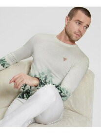 【SALE／50%OFF】GUESS ニット セーター (M)Tyson Bleach Printed Sweater GUESS ゲス トップス カットソー・Tシャツ グリーン ネイビー【RBA_E】【送料無料】[Rakuten Fashion]