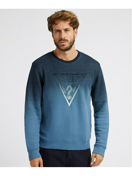 【SALE／50%OFF】GUESS スウェット (M)Brun Ombre Logo Sweatshirt GUESS ゲス トップス スウェット・トレーナー ブルー ベージュ【RBA_E】【送料無料】[Rakuten Fashion]