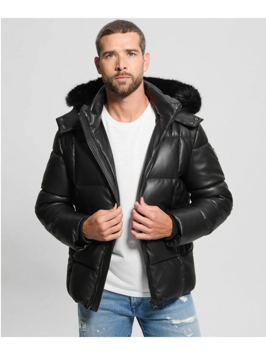 楽天市場】【SALE／40%OFF】GUESS ダウンジャケット(M)STRETCH Leather 