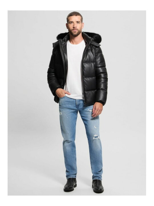 楽天市場】【SALE／40%OFF】GUESS ダウンジャケット(M)STRETCH Leather 