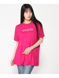 (W)ELLE T-Shirt GUESS ゲス トップス カットソー・Tシャツ ピンク ブラック【送料無料】[Rakuten Fashion]