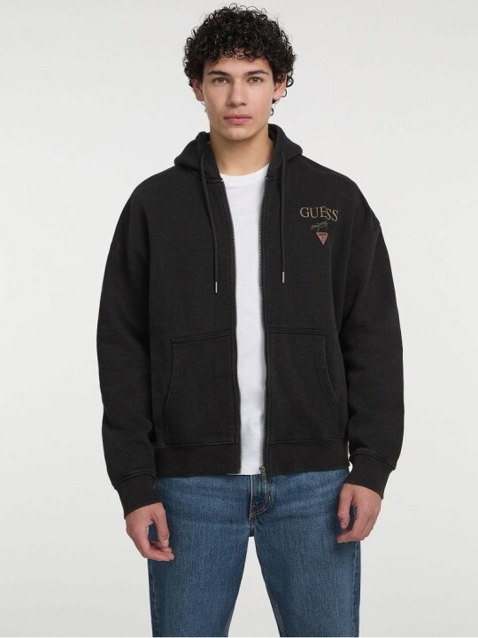 楽天市場】(M)Logo Zip Up Hoodie GUESS ゲス トップス パーカー 