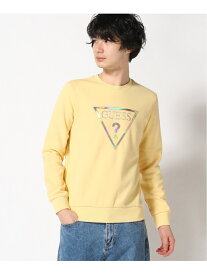 【SALE／30%OFF】(M)Triangle Logo Sweatshirt GUESS ゲス トップス スウェット・トレーナー イエロー グレー ホワイト【RBA_E】【送料無料】[Rakuten Fashion]