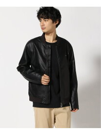 (M)Faux Leather Bomber GUESS ゲス ジャケット・アウター ライダースジャケット ブラック【送料無料】[Rakuten Fashion]
