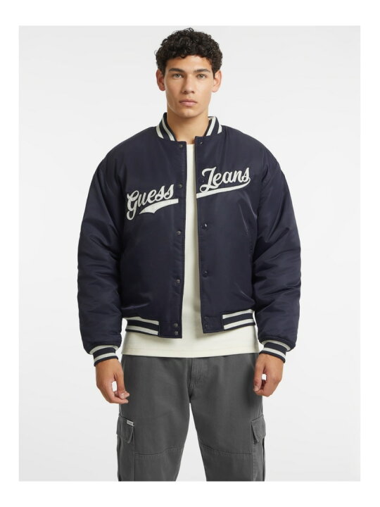 楽天市場】GUESS JEANS ジャケット アウター(M)SCRIPT Varsity Jacket  