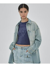 (W)Authentic Denim Shirt GUESS ゲス トップス シャツ・ブラウス ブルー【送料無料】[Rakuten Fashion]