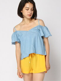 【SALE／70%OFF】(W)TRINITY CHAMBRAY TOP GUESS ゲス トップス キャミソール ブルー【RBA_E】[Rakuten Fashion]