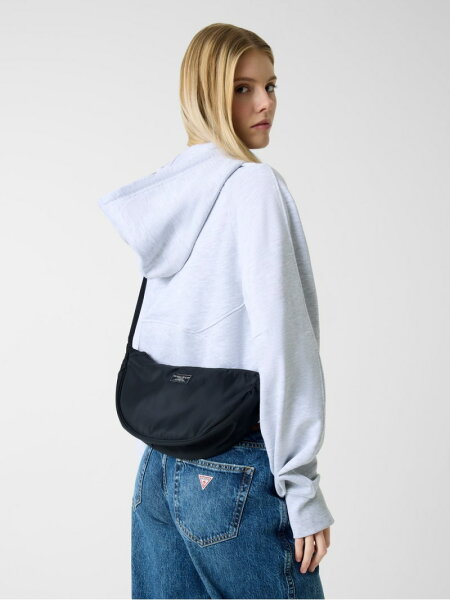 GUESS JEANS ショルダーバッグ (W)Big Crossbody GUESS JEANS ゲス バッグ ボディバッグ・ウエストポーチ ベージュ ブラック【送料無料】[Rakuten Fashion]