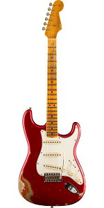 Fender Custom Shop 2024 Limited Edition Fat '64 Stratocaster Relic Aged Candy Apple Red over Orange Sparkle