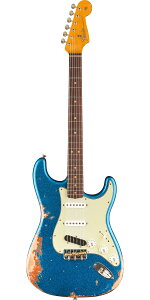 Fender Custom Shop 2025 Limited Edition Hotshot Stratocaster Heavy Relic Aged Lake Placid Blue Sparkle over Aged Candy Tangerine Sparkle