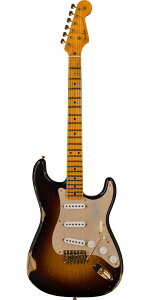 Fender Custom Shop 2022 Limited Edition '55 Bone Tone Stratocaster Relic Wide-Fade 2-Color Sunburst with Gold Hardware