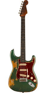 Fender Custom Shop 2022 Limited Edition Roasted 1961 Stratocaster Super Heavy Relic Aged Sherwood Green Metallic over 3-Color Sunburst