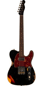 Fender Custom Shop 2023 Limited Edition Reverse 1960 Telecaster Custom Heavy Relic Aged Black over 3-Color Sunburst