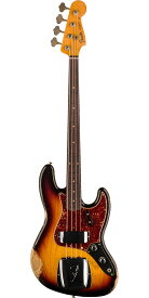 Fender Custom Shop 2024 Time Machine 1961 Jazz Bass Heavy Relic Super Faded Aged Bleached 3-Color Sunburst