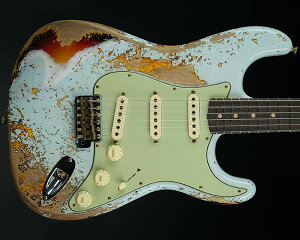 Fender Custom Shop 2022 Winter Event LTDiLimited Editionj1959 Stratocaster Super Heavy Relic Aged Sonic Blue over Chocolate 3-Tone Sunbursti2024Nj