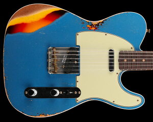 Fender Custom Shop 2022 Fall Event LTDiLimited Editionj1960 Telecaster Custom Heavy Relic Aged Lake Placid Blue over Chocolate 3-Color Sunburst