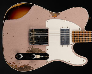 Fender Custom Shop 2024 Summer Event LTDiLimited EditionjRedhot CuNiFe Telecaster Heavy Relic Dirty Shell Pink Over Chocolate 3-Color Sunburst