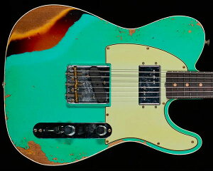 Fender Custom Shop 2022 Fall Event LTD(Limited Edition)CuNiFe Telecaster Custom Heavy Relic Aged Surf Green Over 3-Tone Sunburst