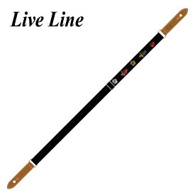 Live Line YUS34B-2 フラダンス ウクレレストラップ/レザーエンド[ライブライン][Ukulele Strap][Black,ブラック,黒]