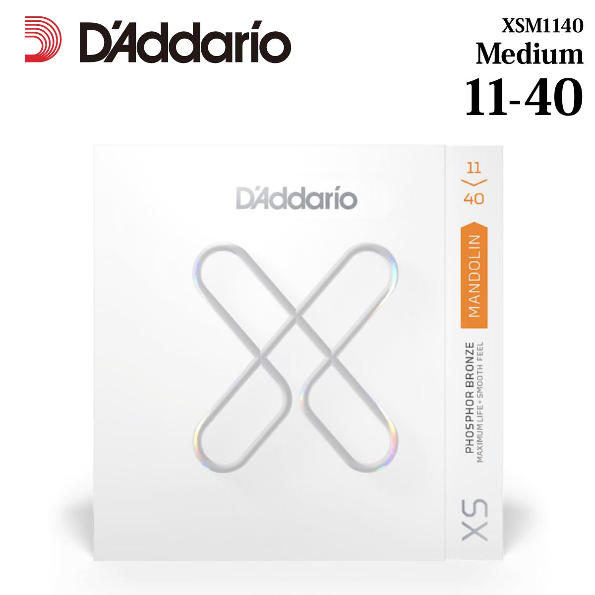 D'Addario 13-56 XS Series Mandolin Medium XSM1140 フォスファーブロンズ 超激得SALE ランキングTOP5 8弦 マンドリン ダダリオ コーティング ミディアム