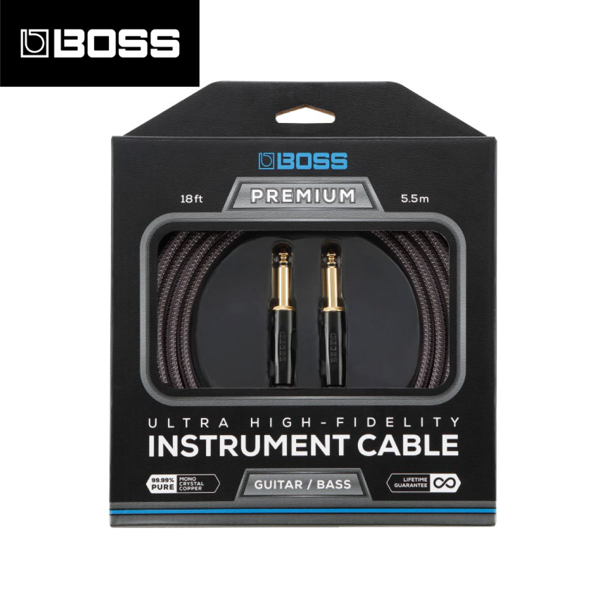 BOSS BIC-P18 5.5m ストレートプラグ 新品<br>[ボス][Instrument Cable,シールド][SS,S S][楽器用ケーブル,Guitar,Bass,ギター,ベース]