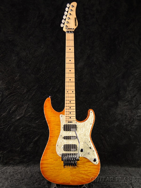 在庫処分大特価 Schecter EX-V-22 CTM FRT 4A Grade -Lemon Drop Sunburst- エレキギター Electric Stratocaster ストラトキャスタータイプ 公式通販 シェクター レモンドロップサンバースト Guitar 新品