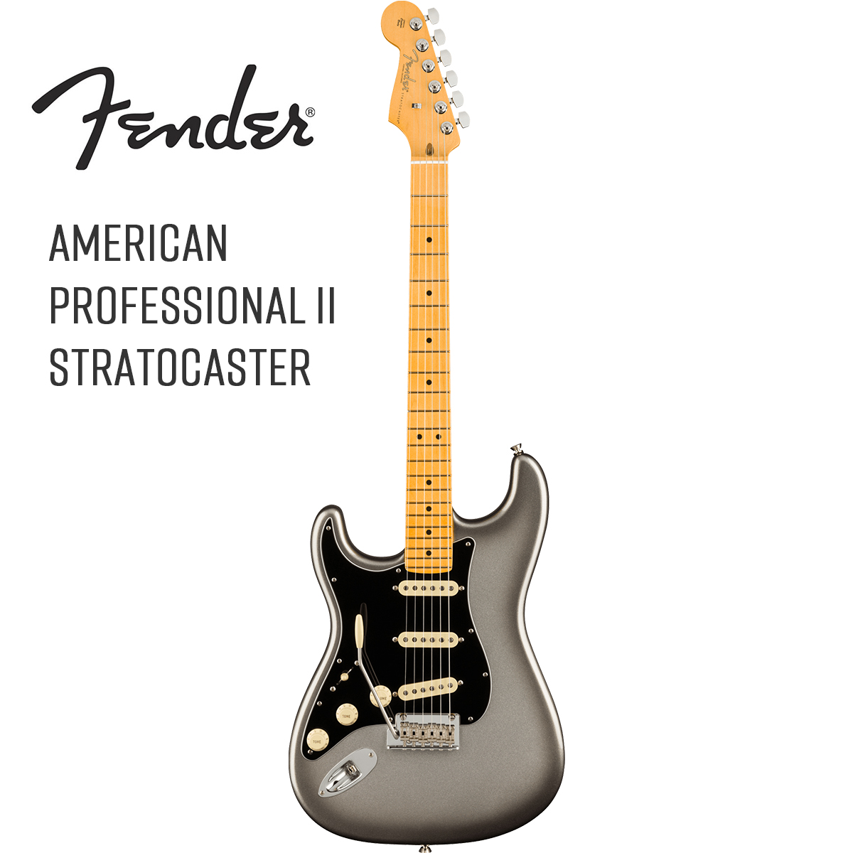 Fender USA American Professional II Stratocaster Left-Hand -Mercury /  Maple-  新品[フェンダー][アメリカンプロフェッショナル,アメプロ][レフトハンド,レフティ,左利き][Gray,グレー][ストラトキャスター][Guit...