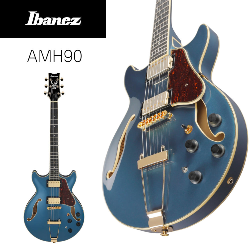 限定生産モデル Ibanez AMH90 -PBM Prussian Blue Metallic - ブルー エレキギター Electric 青 Guitar スーパーセール 今ならほぼ即納！ 新品 アイバニーズ