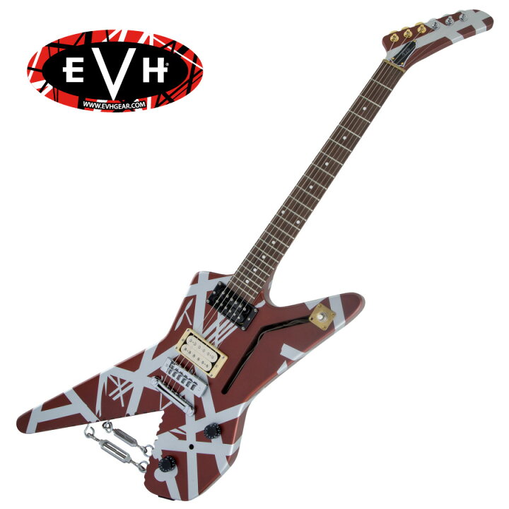 楽天市場】EVH Striped Series Shark -Burgundy with Silver Stripes 
