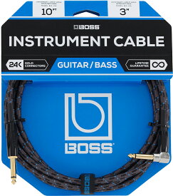 BOSS BIC-10A 3m 片側L型プラグ 新品[ボス][Instrument Cable,シールド][SL,S/L][楽器用ケーブル,Guitar,Bass,ギター,ベース]