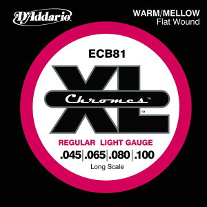 D'Addario 45-100 ECB81 Chromes Flat Wound Regular Light[__I][M[Cg][N[tbgEh][x[X,String]