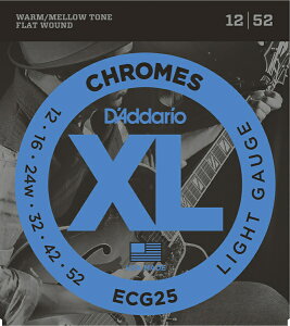 D'Addario 12-52 ECG25 Chromes Light[�_�_���I][Chromes Flat Wound,�N���[���t���b�g���E���h][���C�g][�G���L�M�^�[��,string]