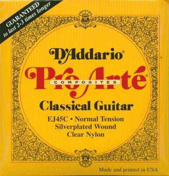 楽天市場】D'Addario 28-44 EJ45C Pro Alte Composites Normal Tension[ダダリオ ][プロアルテ][コンポジット][ノーマルテンション][クラシックギター弦,Classical Guitar,String] : ギタープラネット
