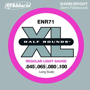 D'Addario 45-100 ENR71 Half Rounds Regular Light[__I][M[Cg][n[tEh,Semi-Flatwound,Z~tbgEh][x[X,String]