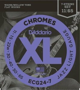 D'Addario 11-65 ECG24-7 Chromes Jazz Light/7-string[__I][Chromes Flat Wound,N[tbgEh][WYCg][7][GLM^[,string]